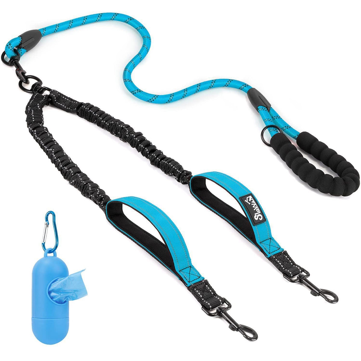 Heavy-Duty Reflective Double Dog Leash