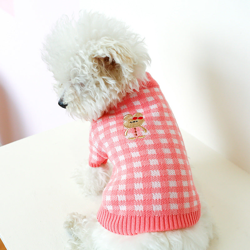 Bowknot Hollow Knit Dog Cat Sweater