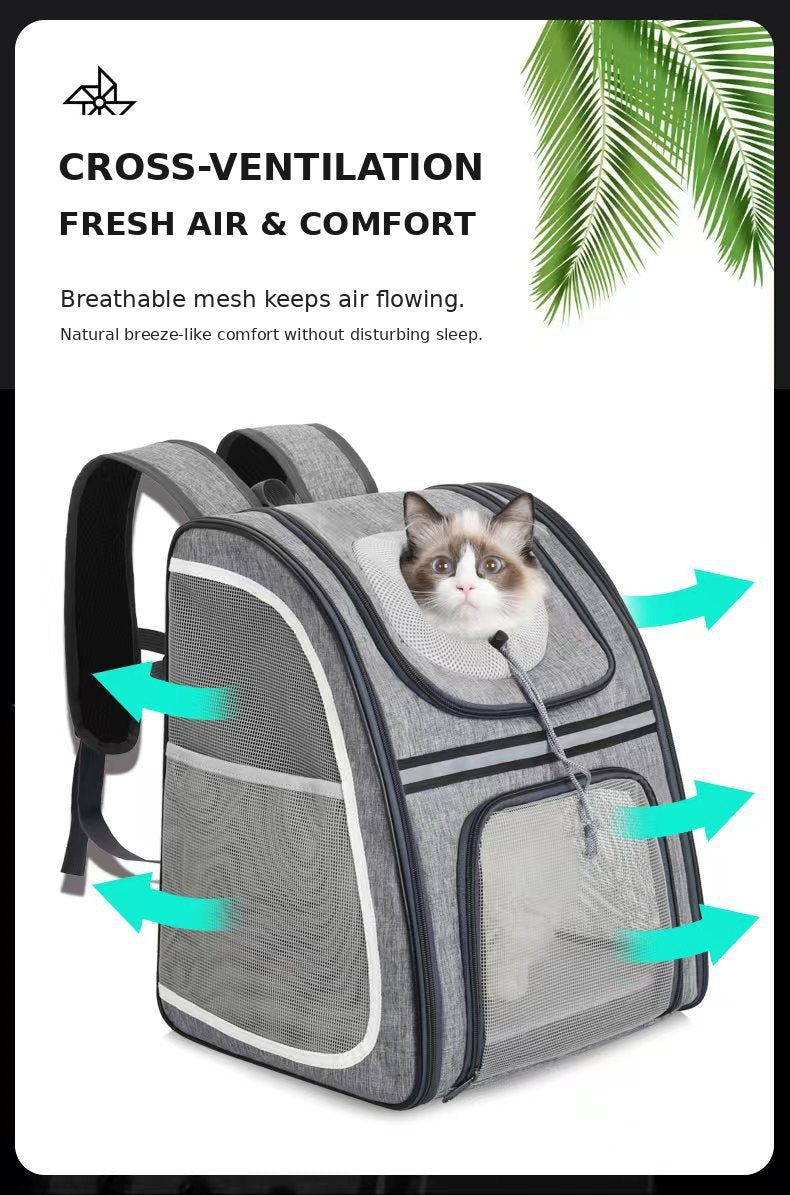 Large Ventilated Pet Travel Backpack Carrier