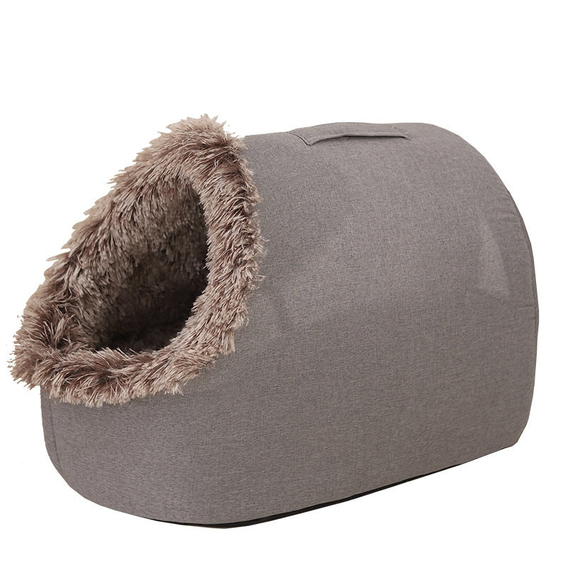 Thick Warm Enclosed Winter Cat Pet Bed