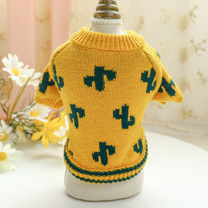 Bowknot Hollow Knit Dog Cat Sweater