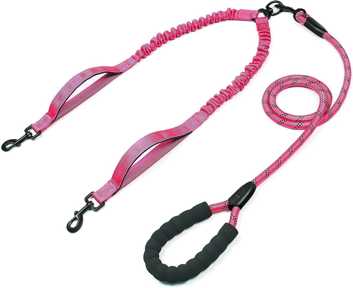 Telescopic Double-Headed Anti-Tangle Dog Leash