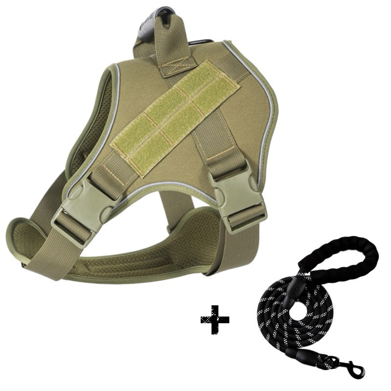 Breathable Tactical Harness With Large Dog Leash