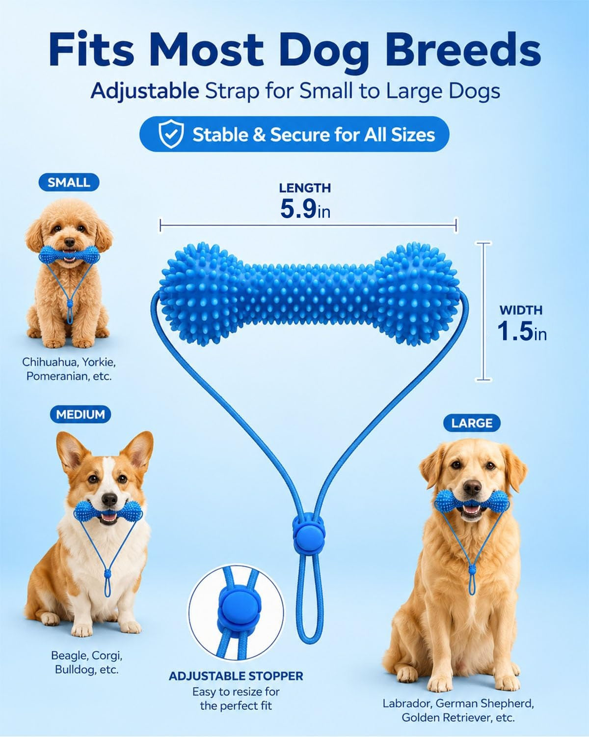 Dual-Action Dog Dental Chew Toothbrush Toy
