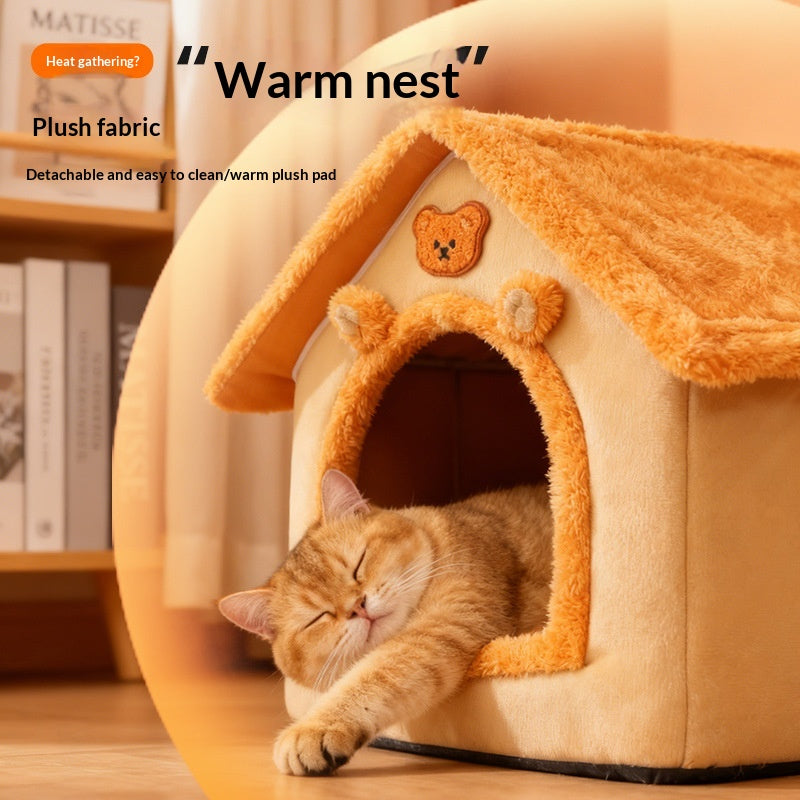 Warm Enclosed Removable Washable Cat Bed