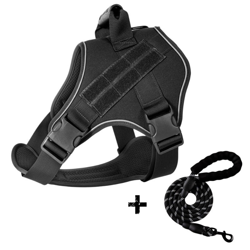 Breathable Tactical Harness With Large Dog Leash