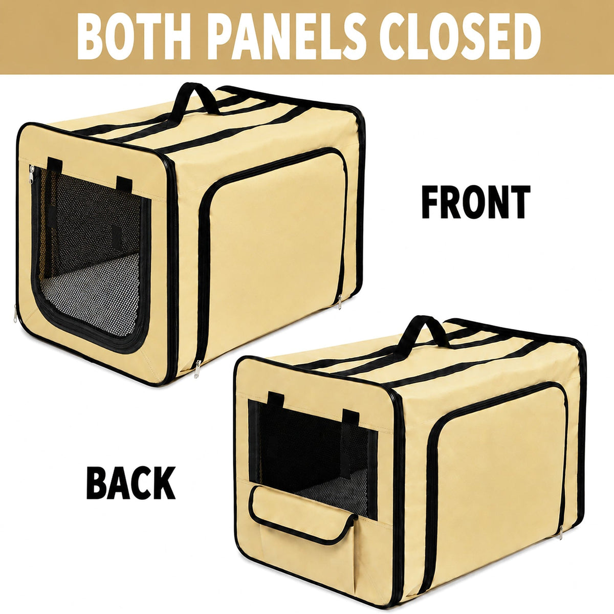 Dual-Sided Expandable Folding Pet Crate Carrier