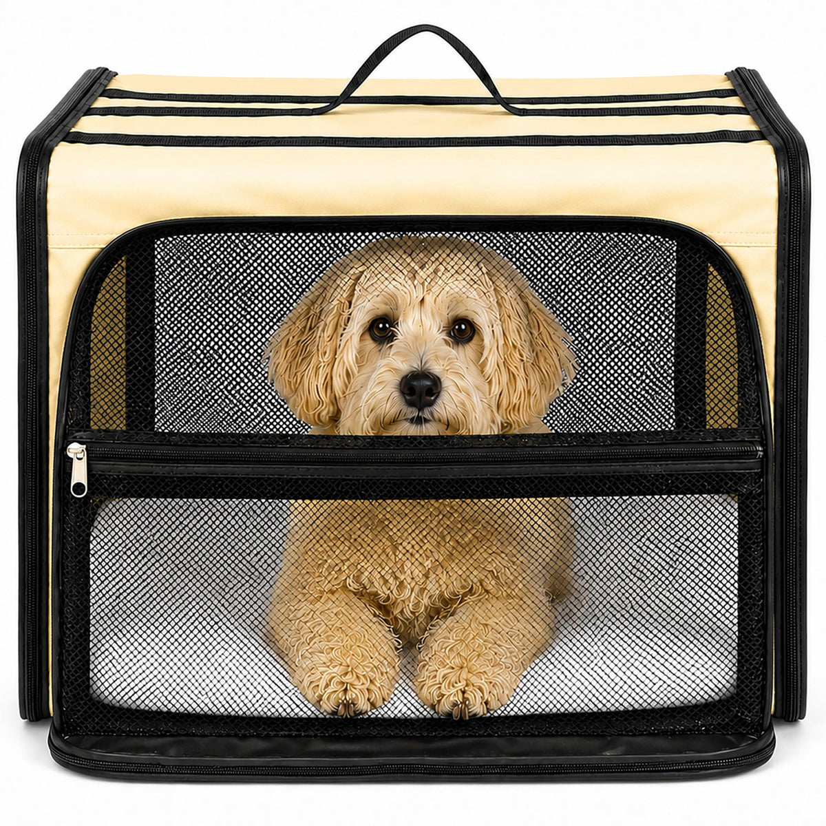 Dual-Sided Expandable Folding Pet Crate Carrier