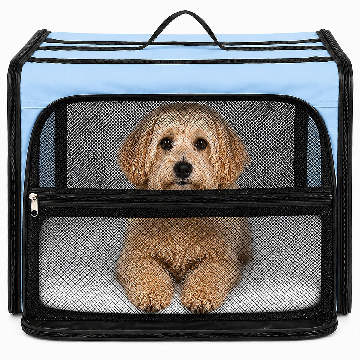 Dual-Sided Expandable Folding Pet Crate Carrier