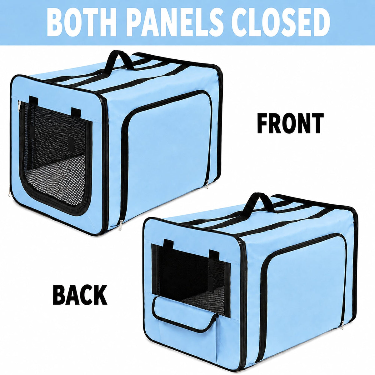 Dual-Sided Expandable Folding Pet Crate Carrier