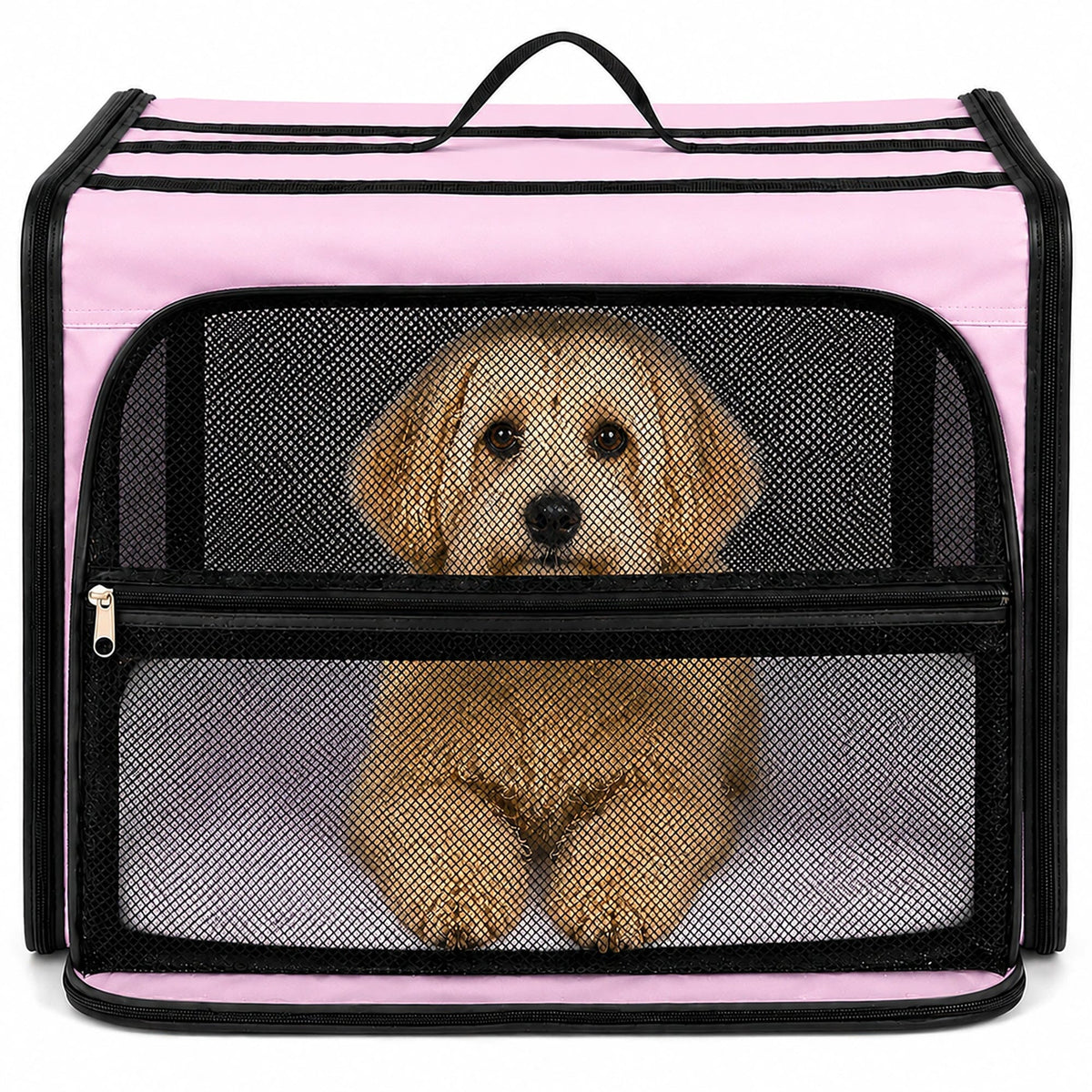 Dual-Sided Expandable Folding Pet Crate Carrier